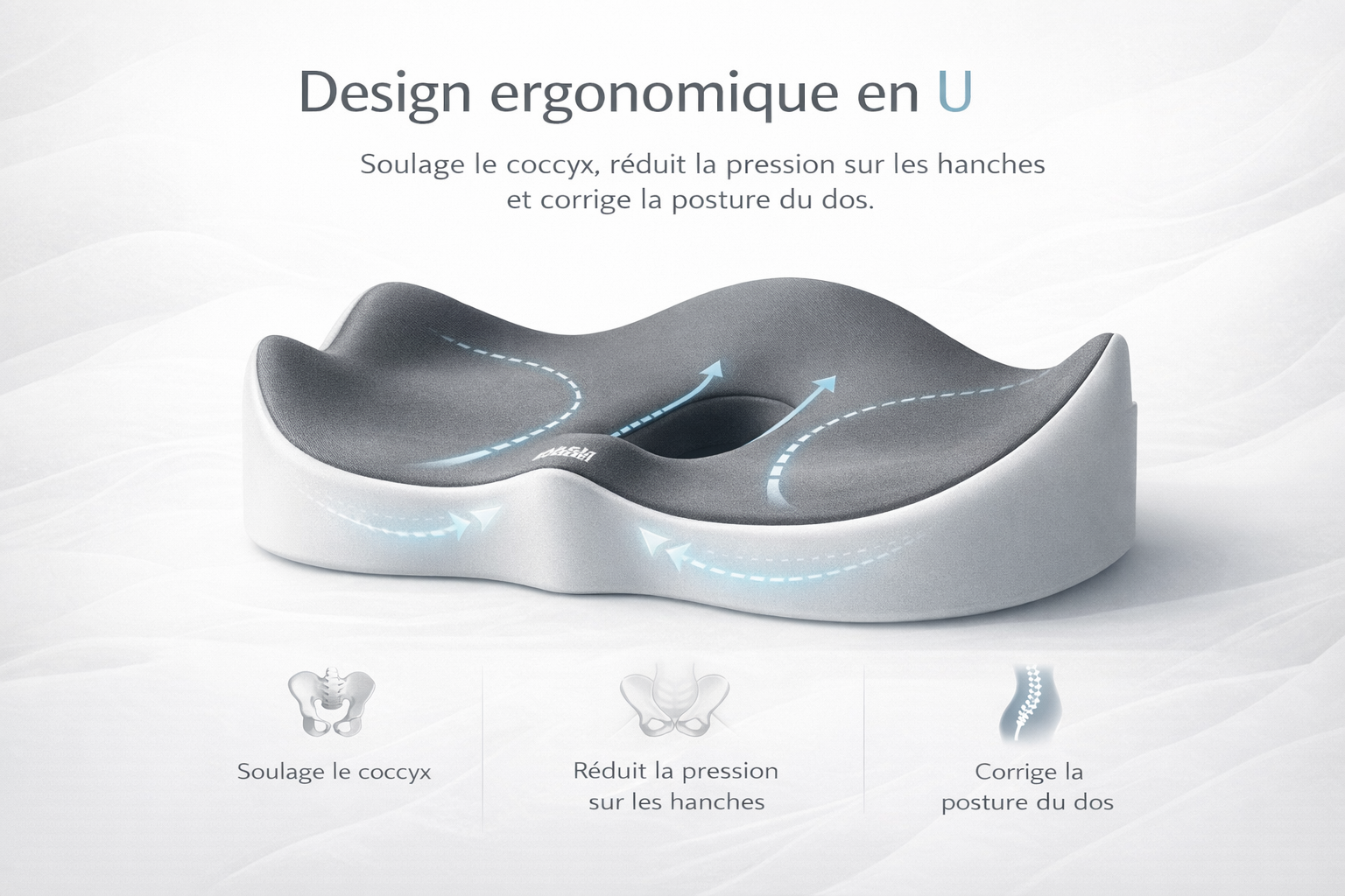 Coussin ergonomique en mousse mémoire